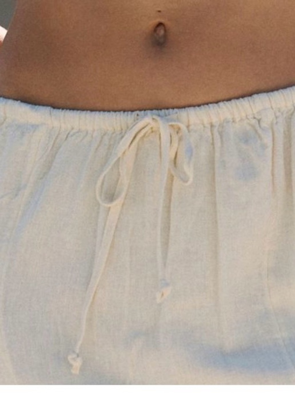 Free People Free-est Cream Drawcord Linen Mermaid Maxi Skirt NWT - Picture 3 of 4